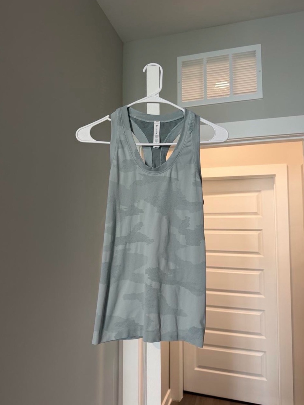 Athleta Light Green Camo Racerback Tank Top